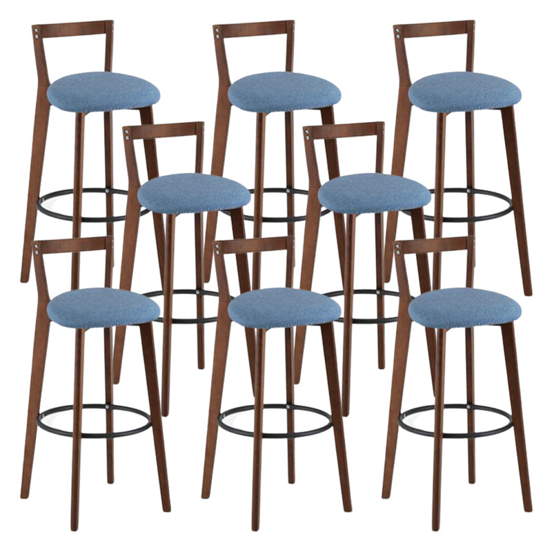 Muebles de cuero de imitación de heces de madera marrones contemporáneas con 4 patas