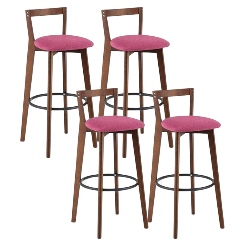 Muebles de cuero de imitación de heces de madera marrones contemporáneas con 4 patas