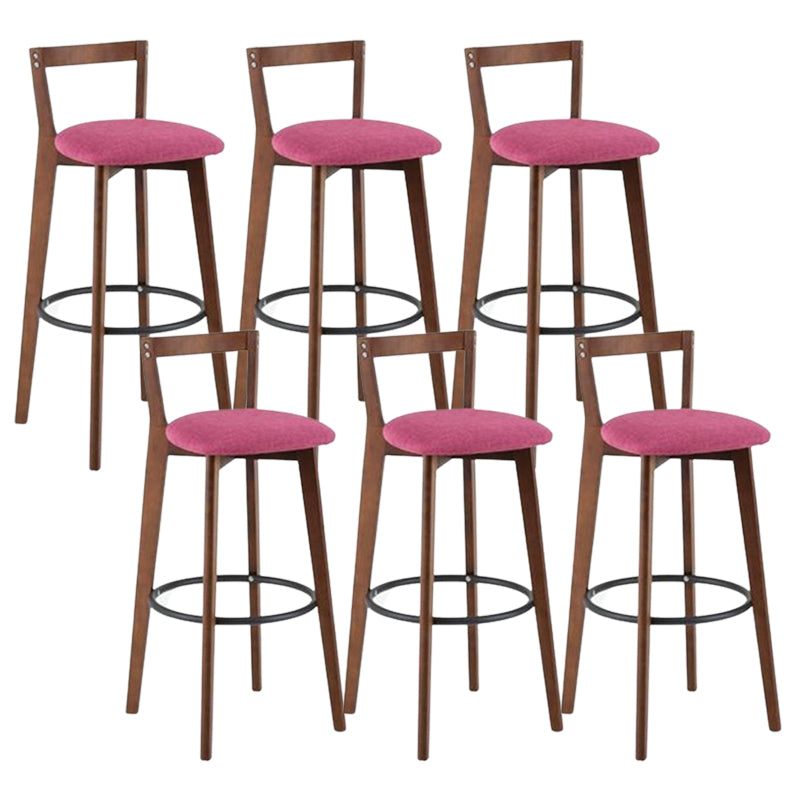 Muebles de cuero de imitación de heces de madera marrones contemporáneas con 4 patas