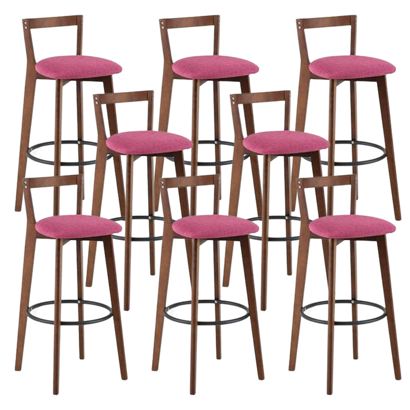 Muebles de cuero de imitación de heces de madera marrones contemporáneas con 4 patas