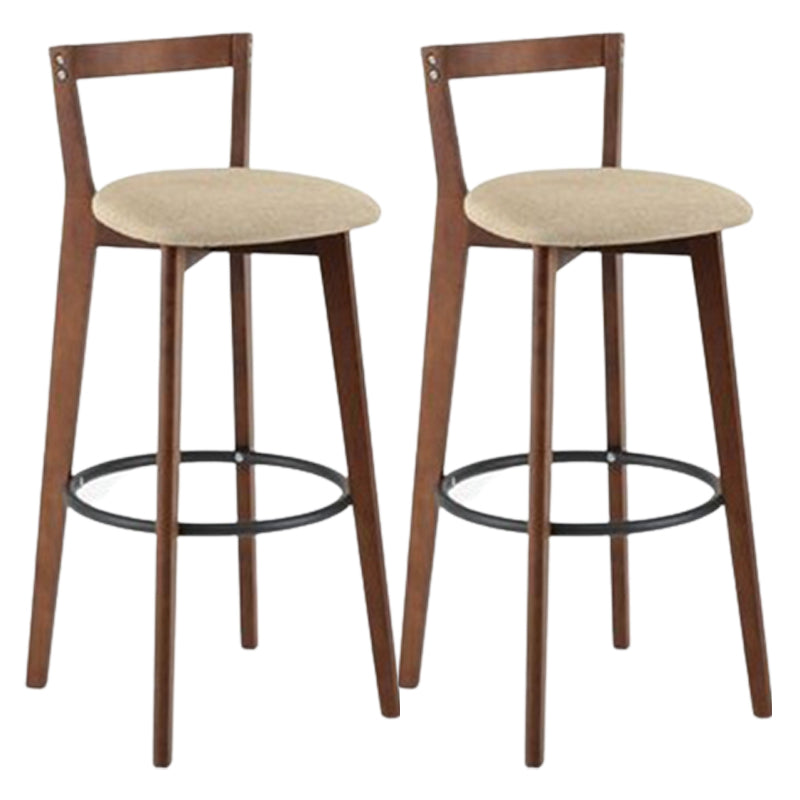 Muebles de cuero de imitación de heces de madera marrones contemporáneas con 4 patas