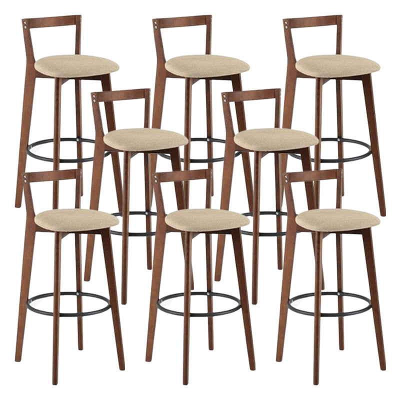 Muebles de cuero de imitación de heces de madera marrones contemporáneas con 4 patas