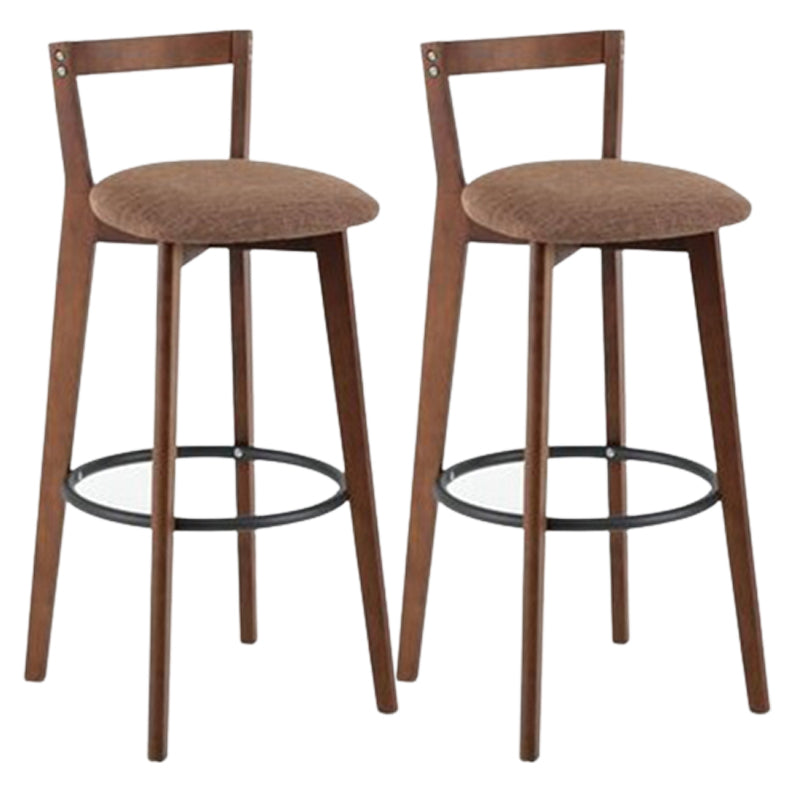 Muebles de cuero de imitación de heces de madera marrones contemporáneas con 4 patas