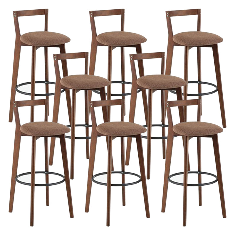 Muebles de cuero de imitación de heces de madera marrones contemporáneas con 4 patas