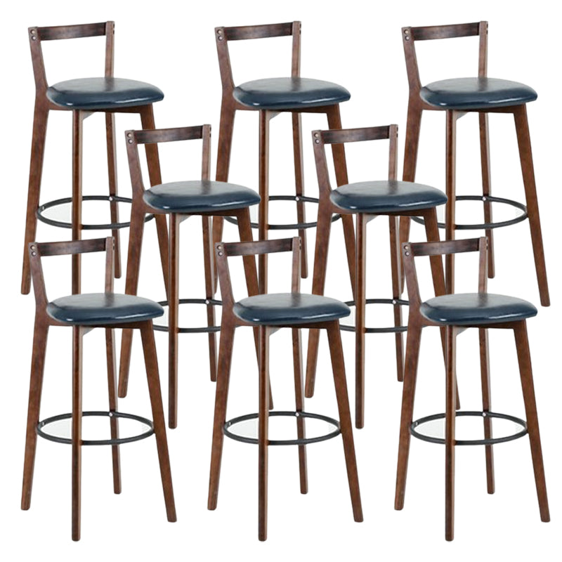 Muebles de cuero de imitación de heces de madera marrones contemporáneas con 4 patas