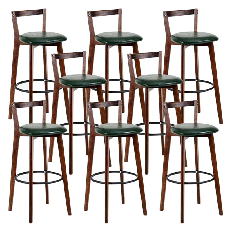 Muebles de cuero de imitación de heces de madera marrones contemporáneas con 4 patas