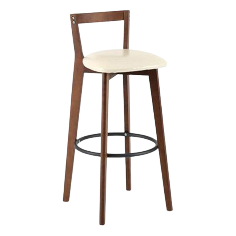 Muebles de cuero de imitación de heces de madera marrones contemporáneas con 4 patas