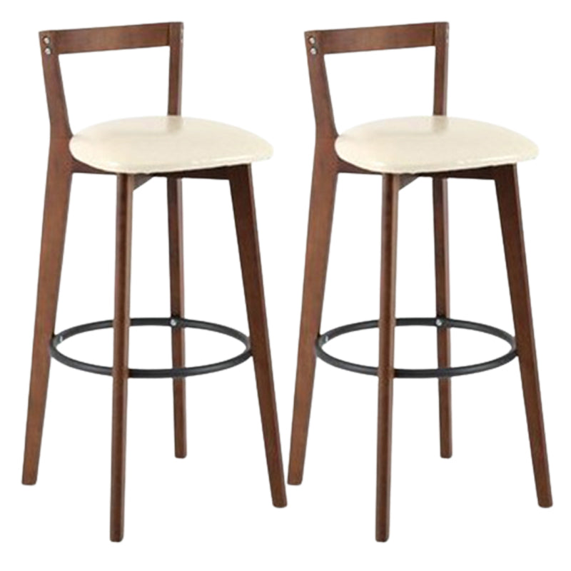 Muebles de cuero de imitación de heces de madera marrones contemporáneas con 4 patas