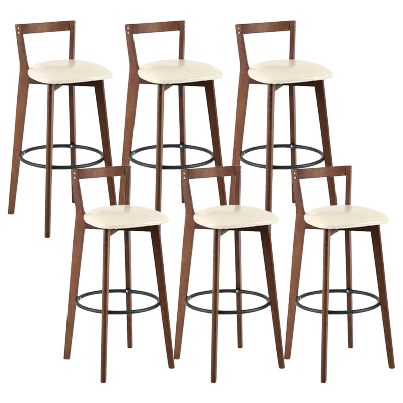 Muebles de cuero de imitación de heces de madera marrones contemporáneas con 4 patas