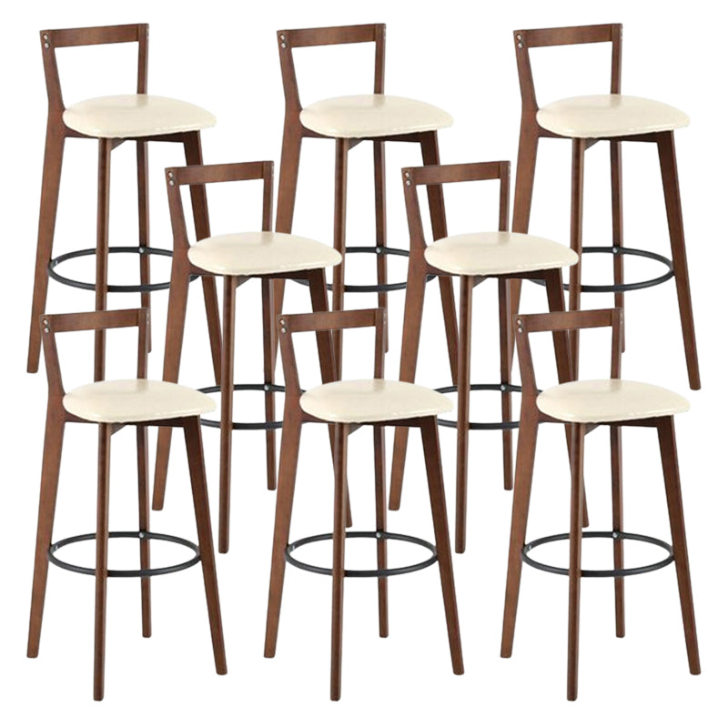 Muebles de cuero de imitación de heces de madera marrones contemporáneas con 4 patas