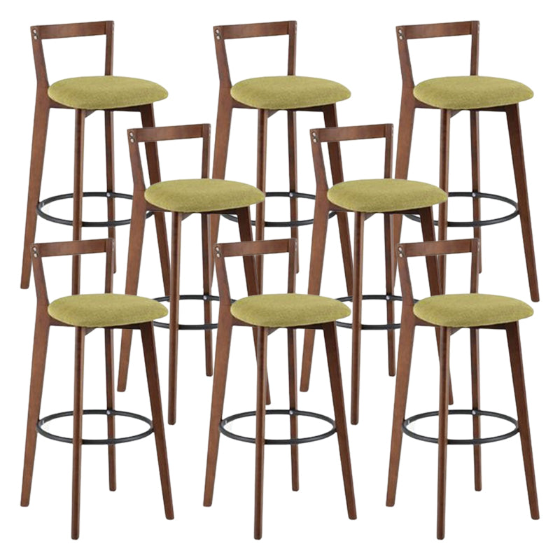 Muebles de cuero de imitación de heces de madera marrones contemporáneas con 4 patas