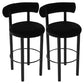 Contemporary Fabric Cushion Metal Barstool with 4 Legs in Matte Finish for Indoor