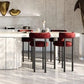 Contemporary Fabric Cushion Metal Barstool with 4 Legs in Matte Finish for Indoor