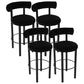 Contemporary Fabric Cushion Metal Barstool with 4 Legs in Matte Finish for Indoor