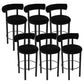 Contemporary Fabric Cushion Metal Barstool with 4 Legs in Matte Finish for Indoor