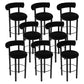 Contemporary Fabric Cushion Metal Barstool with 4 Legs in Matte Finish for Indoor