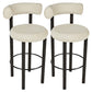 Contemporary Fabric Cushion Metal Barstool with 4 Legs in Matte Finish for Indoor