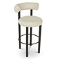 Contemporary Fabric Cushion Metal Barstool with 4 Legs in Matte Finish for Indoor