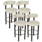 Contemporary Fabric Cushion Metal Barstool with 4 Legs in Matte Finish for Indoor