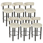 Contemporary Fabric Cushion Metal Barstool with 4 Legs in Matte Finish for Indoor