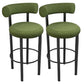 Contemporary Fabric Cushion Metal Barstool with 4 Legs in Matte Finish for Indoor