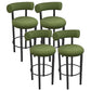 Contemporary Fabric Cushion Metal Barstool with 4 Legs in Matte Finish for Indoor