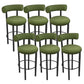 Contemporary Fabric Cushion Metal Barstool with 4 Legs in Matte Finish for Indoor