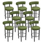 Contemporary Fabric Cushion Metal Barstool with 4 Legs in Matte Finish for Indoor