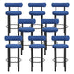 Contemporary Fabric Cushion Metal Barstool with 4 Legs in Matte Finish for Indoor