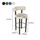 Contemporary Fabric Cushion Metal Barstool with 4 Legs in Matte Finish for Indoor