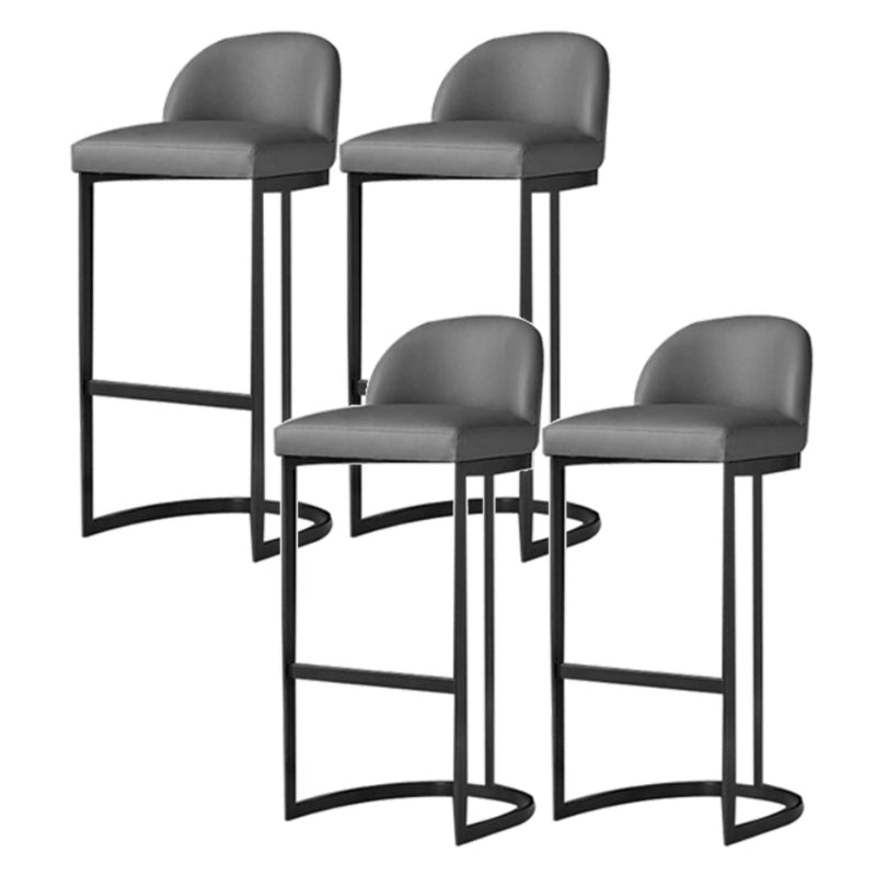 Moderne Rückenlehne Armless Counterhocker Iron Speisezimmer Barhocker mit Pedal und Kissen