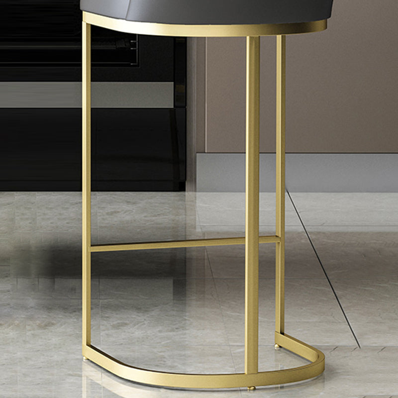 Moderne Rückenlehne Armless Counterhocker Iron Speisezimmer Barhocker mit Pedal und Kissen