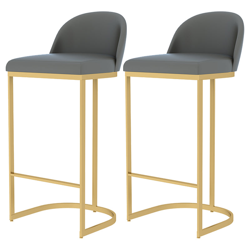 Moderne Rückenlehne Armless Counterhocker Iron Speisezimmer Barhocker mit Pedal und Kissen