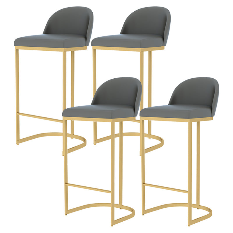 Moderne Rückenlehne Armless Counterhocker Iron Speisezimmer Barhocker mit Pedal und Kissen