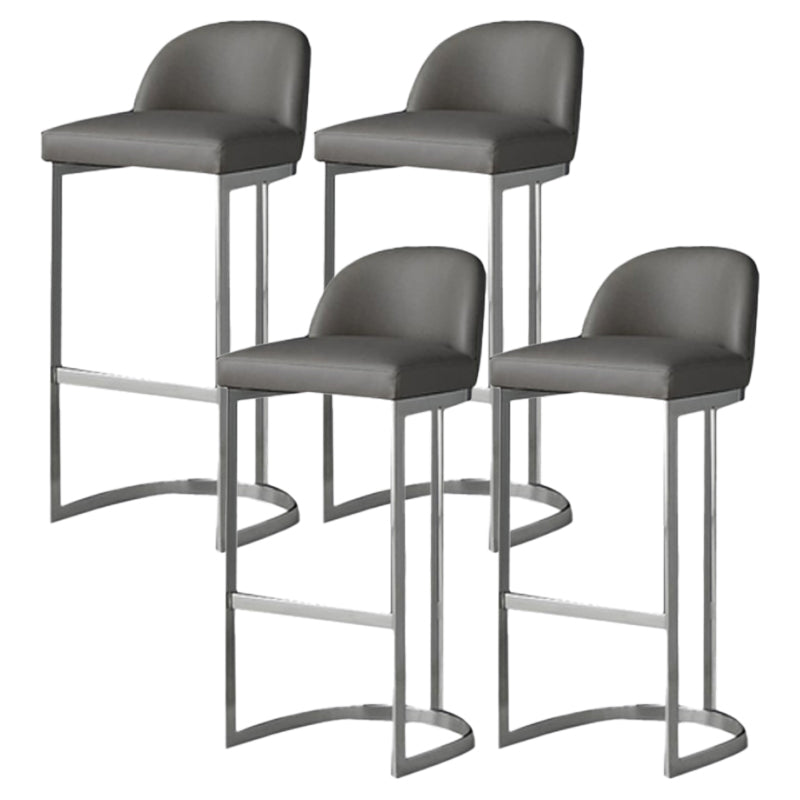 Moderne Rückenlehne Armless Counterhocker Iron Speisezimmer Barhocker mit Pedal und Kissen