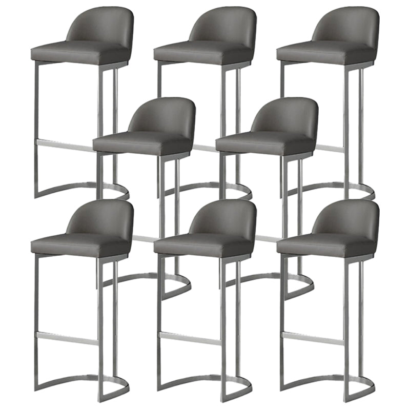 Moderne Rückenlehne Armless Counterhocker Iron Speisezimmer Barhocker mit Pedal und Kissen