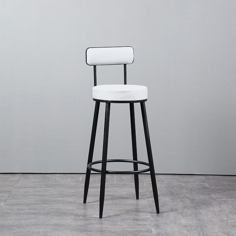 Troy de metal industrial Faux Leather Cojion Cushion Back Turd Sabures con piernas para el hogar