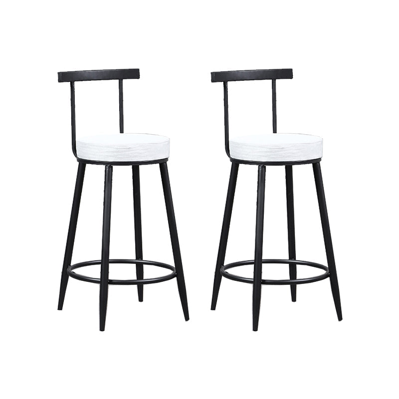 産業金属バースツールフェイクレザークッション低腰カウンタースツールと家のための脚
