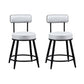 産業金属バースツールフェイクレザークッション低腰カウンタースツールと家のための脚