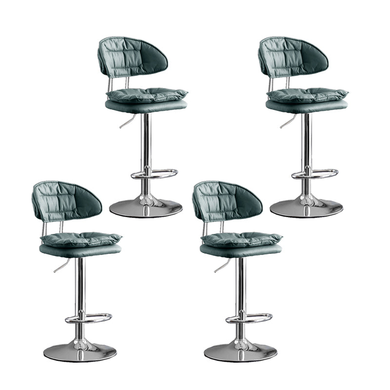 Scandinavian Metal Barstool Fabric Low Back Counter Stool in Matte Finish for Indoor