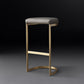 Modern Armless Backless Counter Stool Iron Cafer Bar Stool with Cushion and Pedal
