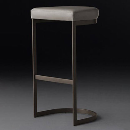 Modern Armless Backless Counter Stool Iron Cafer Bar Stool with Cushion and Pedal