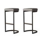 Modern Armless Backless Counter Stool Iron Cafer Bar Stool with Cushion and Pedal