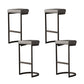 Modern Armless Backless Counter Stool Iron Cafer Bar Stool with Cushion and Pedal