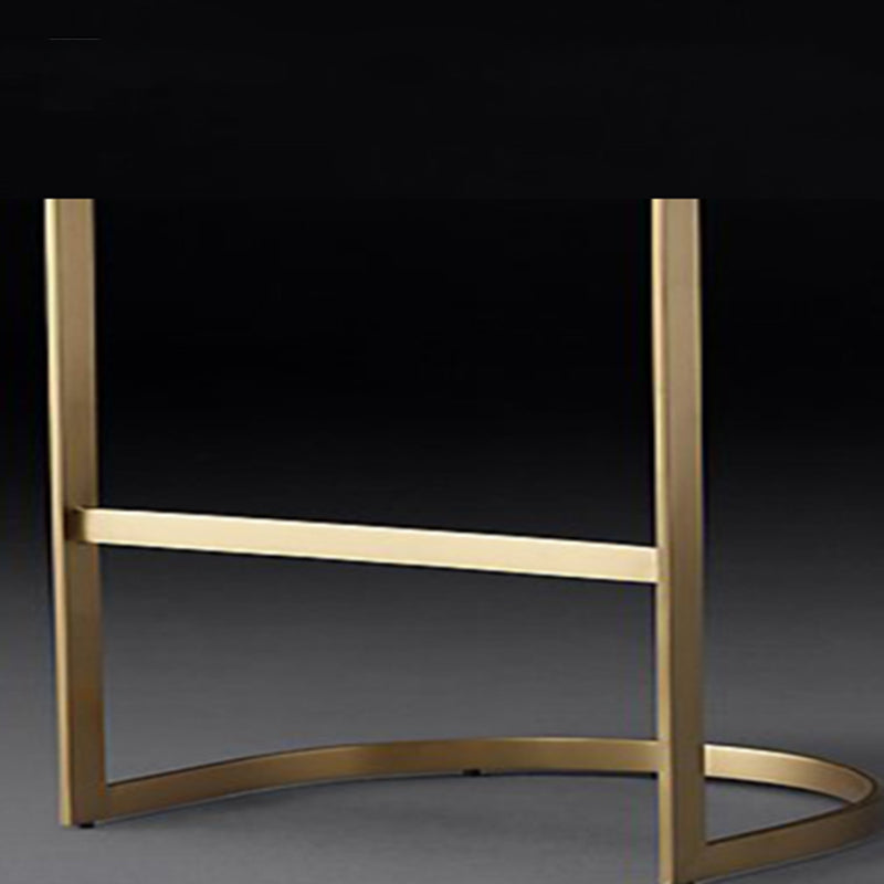 Modern Armless Backless Counter Stool Iron Cafer Bar Stool with Cushion and Pedal