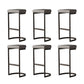 Modern Armless Backless Counter Stool Iron Cafer Bar Stool with Cushion and Pedal
