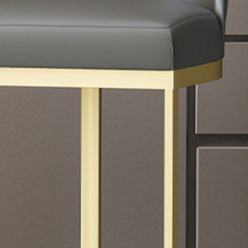 Modern Armless Backless Counter Stool Iron Cafer Bar Stool with Cushion and Pedal