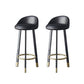 Glam Metal Barstool Faux Leather Footrest Stool in Matte Finsih for Indoor Black 2 Piece Set Clearhalo 'Bar Furniture' 'Bar Stools' 'bar_stools' 'furn' 'furn_bar_stools' 'Furniture' 'Kitchen & Dining Furniture' 5695929