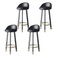 Glam Metal Barstool Faux Leather Footrest Stool in Matte Finsih for Indoor Black 4 Piece Set Clearhalo 'Bar Furniture' 'Bar Stools' 'bar_stools' 'furn' 'furn_bar_stools' 'Furniture' 'Kitchen & Dining Furniture' 5695931