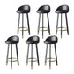 Glam Metal Barstool Faux Leather Footrest Stool in Matte Finsih for Indoor Black 6 Piece Set Clearhalo 'Bar Furniture' 'Bar Stools' 'bar_stools' 'furn' 'furn_bar_stools' 'Furniture' 'Kitchen & Dining Furniture' 5695932